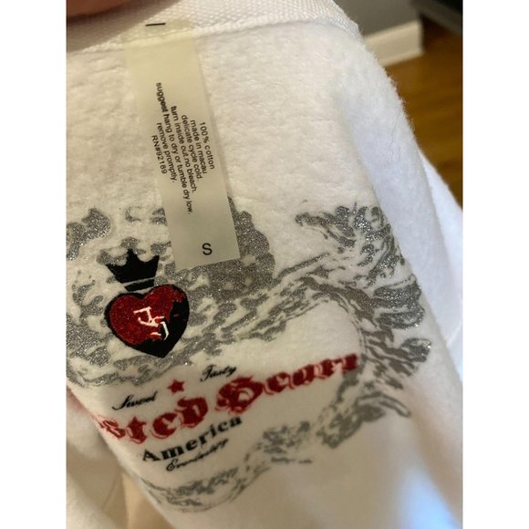 Twisted Heart Rhinestone Cherry Zip Up Hoodie S - Picture 9 of 9